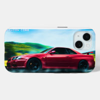 voiture de sport des années 2000 sur iphone15 case