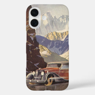 Coques iPhone 16 Voitures anciennes sur une route de montagne en hi