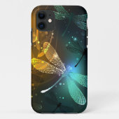 Coques Case-Mate iPhone Vol de libellule verte lumineuse (Dos)