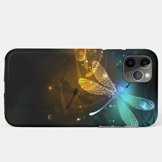 Coques Case-Mate iPhone Vol de libellule verte lumineuse (Dos (Horizontal))