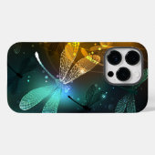 Coques Case-Mate iPhone Vol de libellule verte lumineuse (Verso (horizontal))