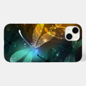 Coques Case-Mate iPhone Vol de libellule verte lumineuse (Verso (horizontal))
