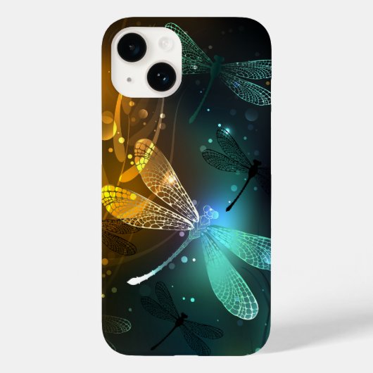 Coques Case-Mate iPhone Vol de libellule verte lumineuse (Verso)