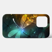 Coques Case-Mate iPhone Vol de libellule verte lumineuse (Verso (horizontal))