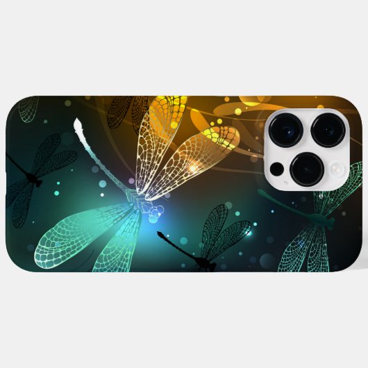 Coques Case-Mate iPhone Vol de libellule verte lumineuse (Verso (horizontal))