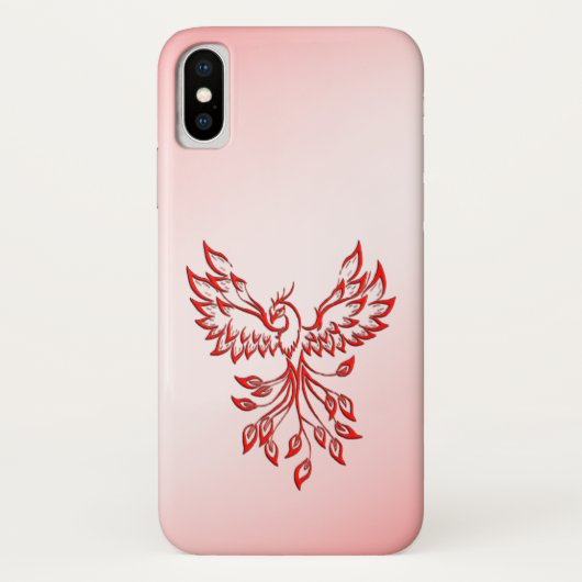 Coques Case-Mate iPhone Vol d'un Phoenix rouge sur rose (Dos)
