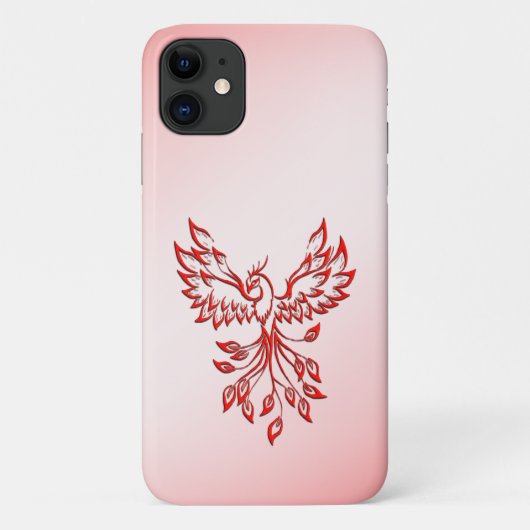 Coques Case-Mate iPhone Vol d'un Phoenix rouge sur rose (Dos)