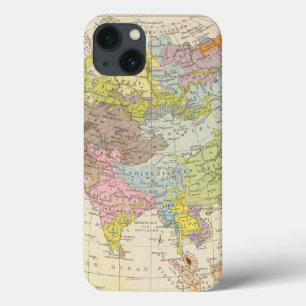 iPhone 13 Coque Volkerkarte von Asien - carte de l'Asie