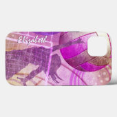 Coques Case-Mate iPhone Volley-ball féminin rose et violet (Verso (horizontal))