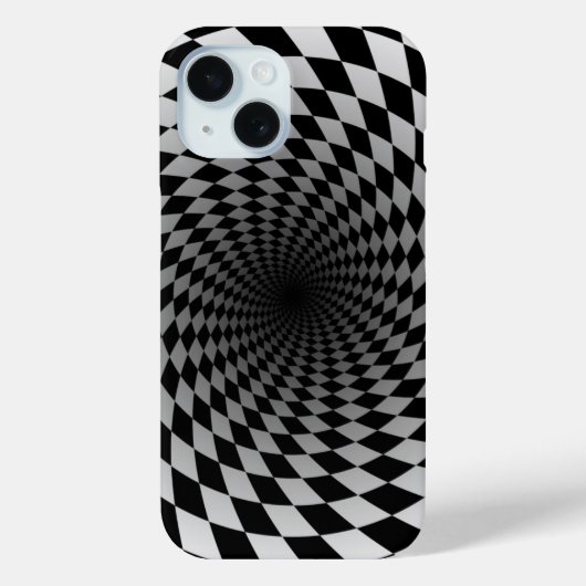 Coques Case-Mate iPhone Vortex À damiers noir et blanc | (Verso)