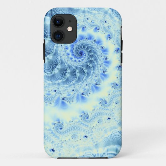 Coques Case-Mate iPhone Vortex fractal bleu (Dos)