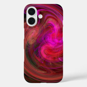 Coques iPhone 16 VORTEX LÉGER / Abstrait rose fuchsia