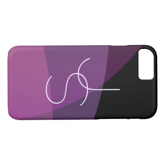 Coques Case-Mate iPhone Vos initiales de chevauchement | Moderne violet et (Dos (Horizontal))