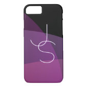 Coques Case-Mate iPhone Vos initiales de chevauchement | Moderne violet et (Dos)