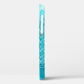 Coques Case-Mate iPhone Vos initiales Parties scintillant turquoise (Verso / Gauche)