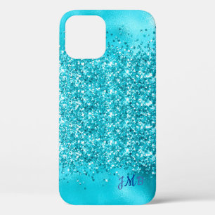 Case-Mate iPhone Case Vos initiales Parties scintillant turquoise