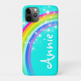 Coques Pour iPhone "Votre" (caisse nommée d'iPod d'aqua d'arc-en-cie