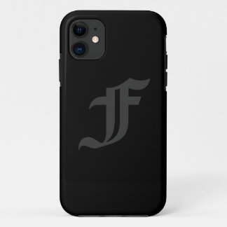 Coque Case-Mate Pour iPhone Votre conception grise de lettre et noire