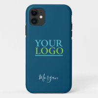 Votre logo/Art/Photo, Nom Script blanc, Ocean Blue