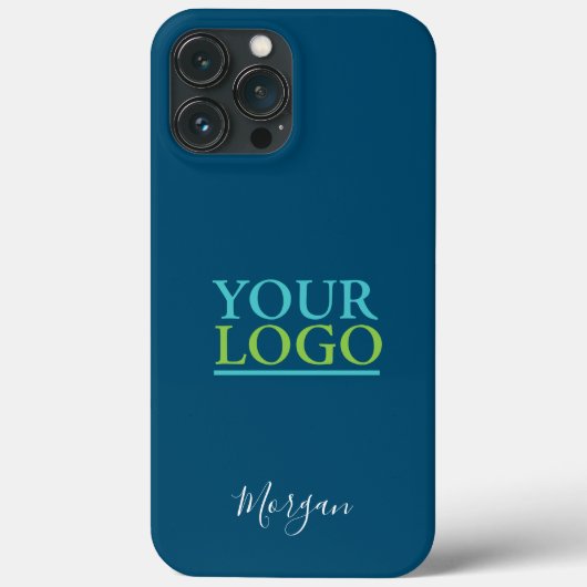 Coques Case-Mate iPhone Votre logo/Art/Photo, Nom Script blanc, Ocean Blue (Verso)
