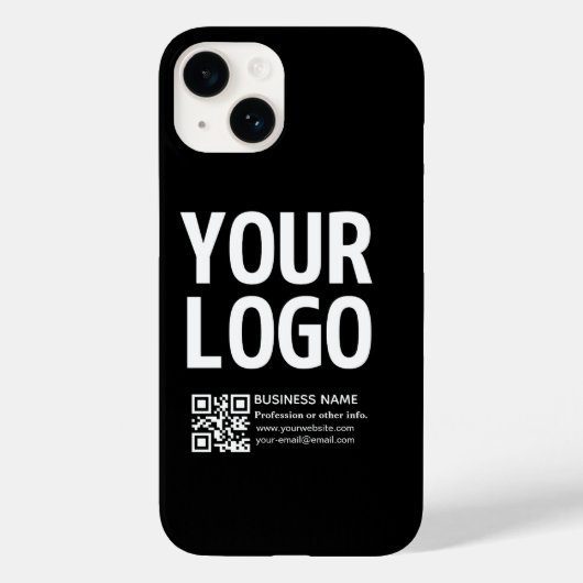 Coques Case-Mate iPhone Votre logo avec code QR et texte modifiables (Verso)