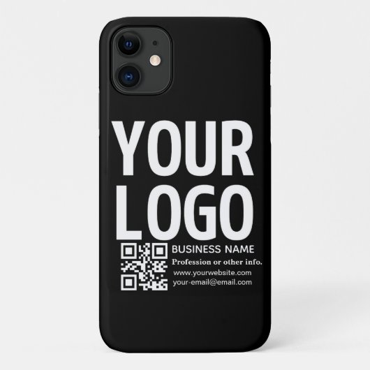 Coques Case-Mate iPhone Votre logo avec code QR et texte modifiables (Dos)