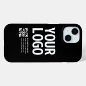Coques Case-Mate iPhone Votre logo avec code QR et texte modifiables (Verso (horizontal))