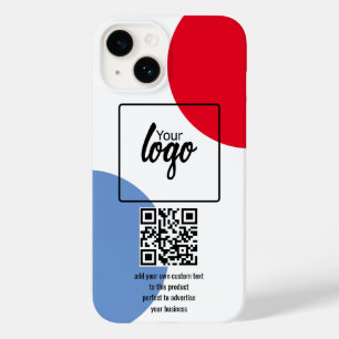 Coque Pour iPhone 14 Votre logo d'entreprise Code QR et texte