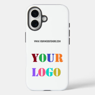 Coques iPhone 16 Votre logo d'entreprise et votre Modèle texte pers