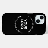 Coques Case-Mate iPhone Votre logo et texte | Noir (Verso (horizontal))