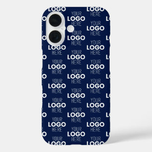 Coques iPhone 16 Votre logo ou motif répétitif d'image Bleu marin