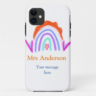 Case-Mate iPhone Case Votre message e ajouter nom de texte rainbow profe
