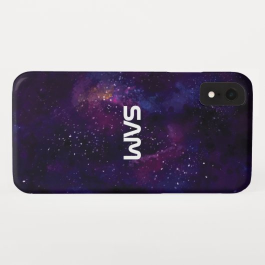 Coques Case-Mate iPhone Votre monogramme dans l'espace (Dos (Horizontal))