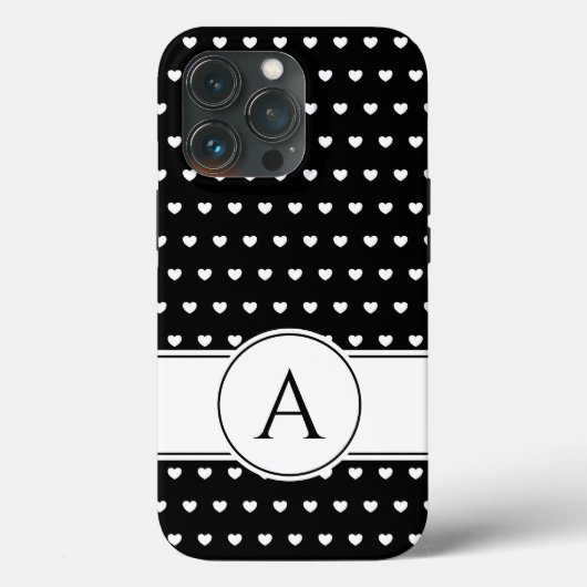 Coques Case-Mate iPhone Votre Monogramme Élégant Noir Et Blanc (Verso)