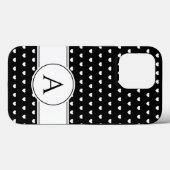Coques Case-Mate iPhone Votre Monogramme Élégant Noir Et Blanc (Verso (horizontal))