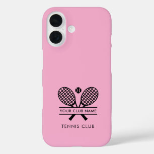 Coques iPhone 16 Votre nom Club Tennis Team Pink Custom