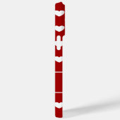 Coques Case-Mate iPhone Votre Nom, Coeurs Blancs Sur Rouge (Verso / Droite)