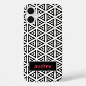 Coques Case-Mate iPhone Votre nom Crisp Triangle noir et blanc Motif (Verso)