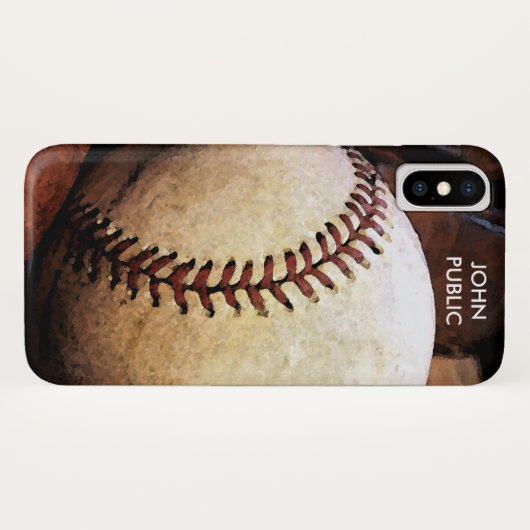 Coques Case-Mate iPhone Votre nom Custom Baseball Artework (Dos (Horizontal))