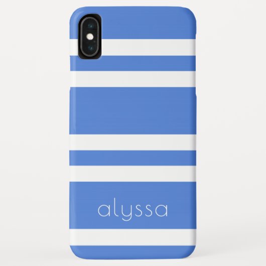 Coques Case-Mate iPhone Votre nom Français Bleu et Blanc Double Grilles (Dos)