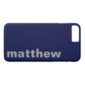 Coques Case-Mate iPhone Votre nom Moderne Marine (Dos (Horizontal))