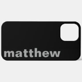 Coques Case-Mate iPhone Votre nom Moderne Noir (Retour (horizontal))