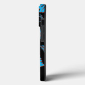 Coques Case-Mate iPhone Votre nom motif monogramme bleu rouge noir (Verso / Gauche)