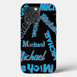 Case-Mate iPhone Case Votre nom motif monogramme bleu rouge noir couleur