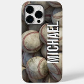 Coques Case-Mate iPhone Votre nom oeuvre de baseball personnalisable (Verso)