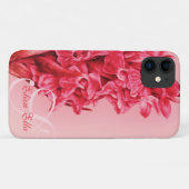 Coques Case-Mate iPhone Votre nom Orchidée rouge floral (Dos (Horizontal))
