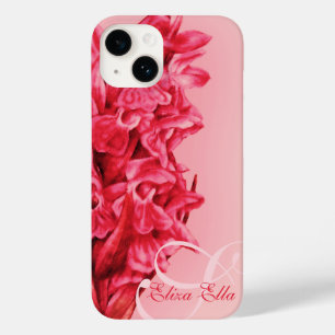 Coque Pour iPhone 14 Votre nom Orchidée rouge rose