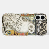 Coques Case-Mate iPhone Votre nom ou citation Chouette Fluale Damas (Verso (horizontal))