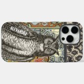 Coques Case-Mate iPhone Votre nom ou citation Owl Trendy Floral Damask (Verso (horizontal))