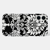 Coques Case-Mate iPhone Votre nom ou devis Black Damask (Verso (horizontal))
